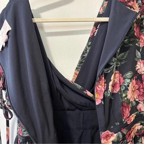 Gal Meets Glam Ashlyn Chiffon Dress Floral Maxi Fit & Flare Size 8 P Petite - Picture 8 of 8